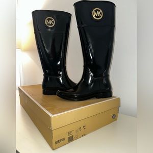 Michael Kors- Black rain boots (Size 8)